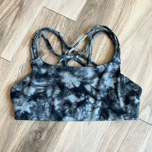 Athleta Tie Dye Super Soft Strappy Racerback Sports Bra Size XS